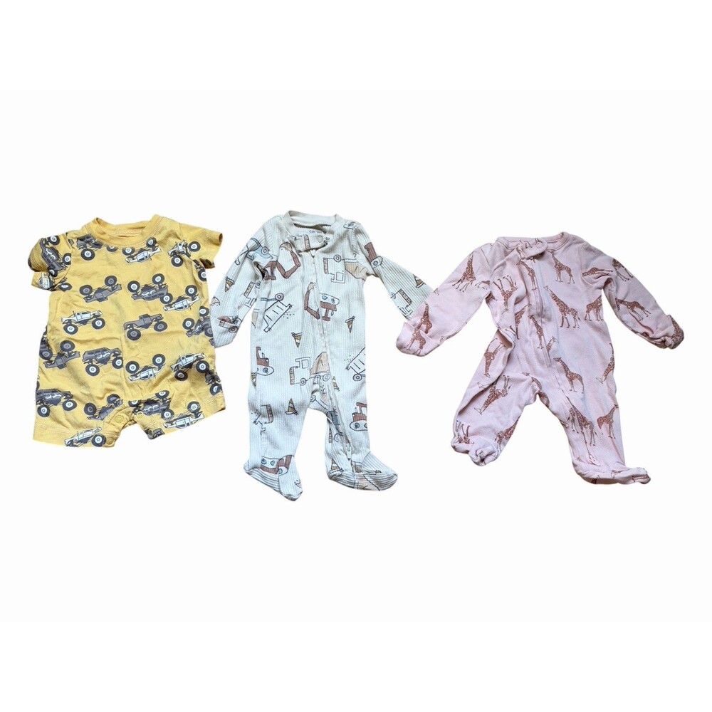 Set of 3 Carters Bodysuits 0-3 M